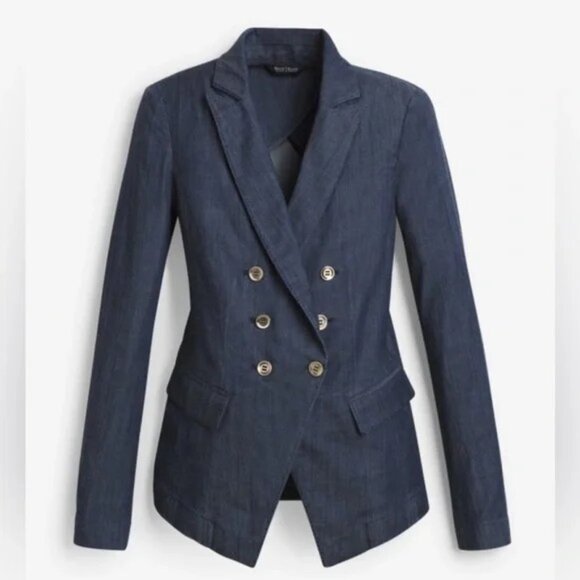 White House Black Market Jackets & Blazers - WHBM Denim Blazer - More Casual Than This Photo!